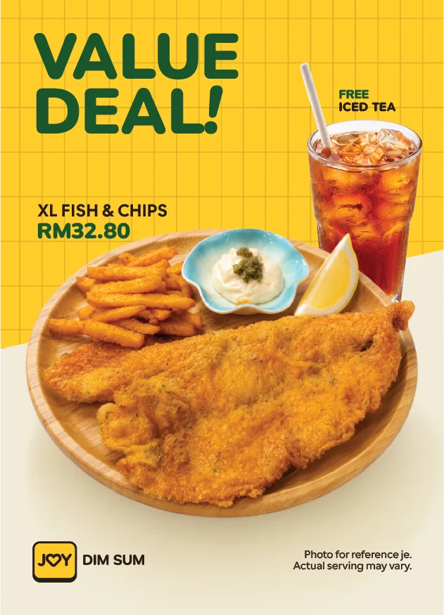 JOY Dim Sum Kuala Lumpur fish and chips value deal with iced tea