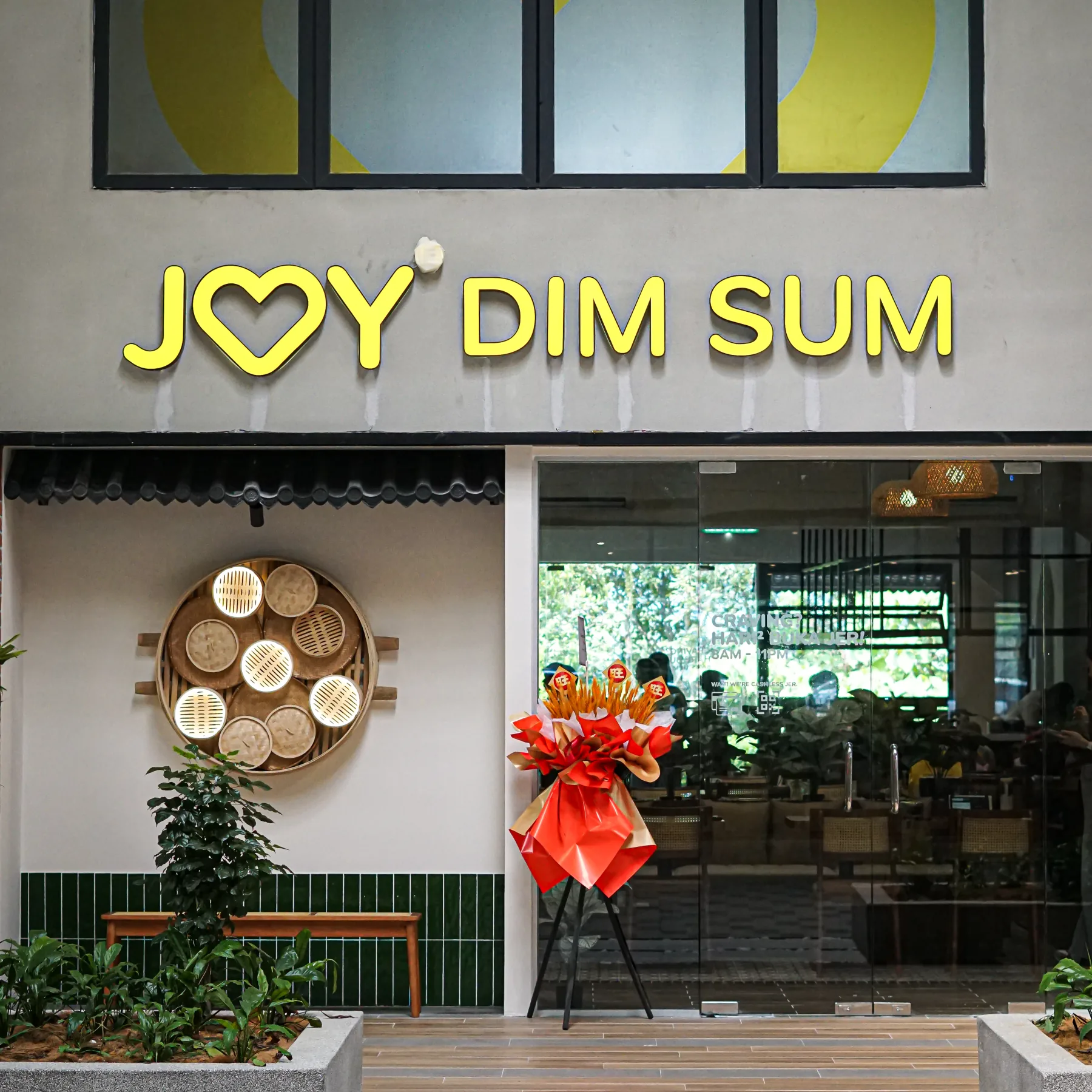 Entrance to JOY Dim Sum Kiara Bay dim sum and dumpling restaurant