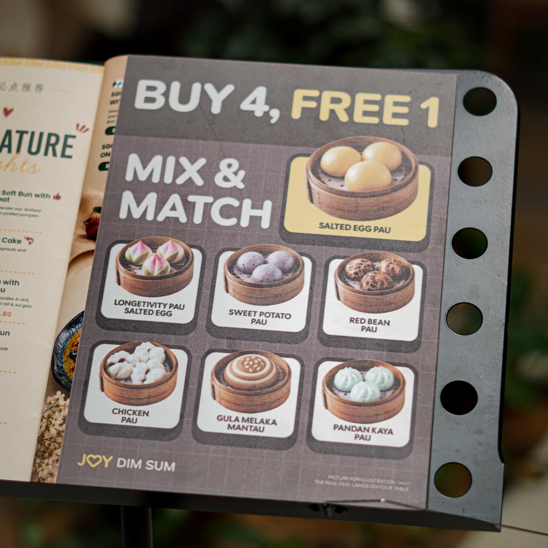 JOY Dim Sum menu highlight featuring freshly prepared dishes